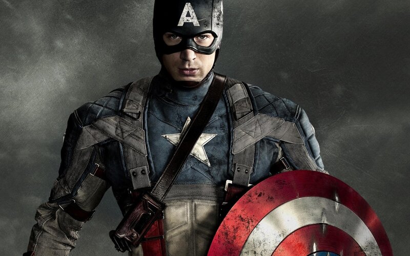 Captain America in battle gear
