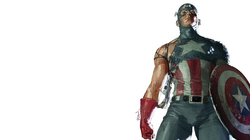 Captain America in battle gear