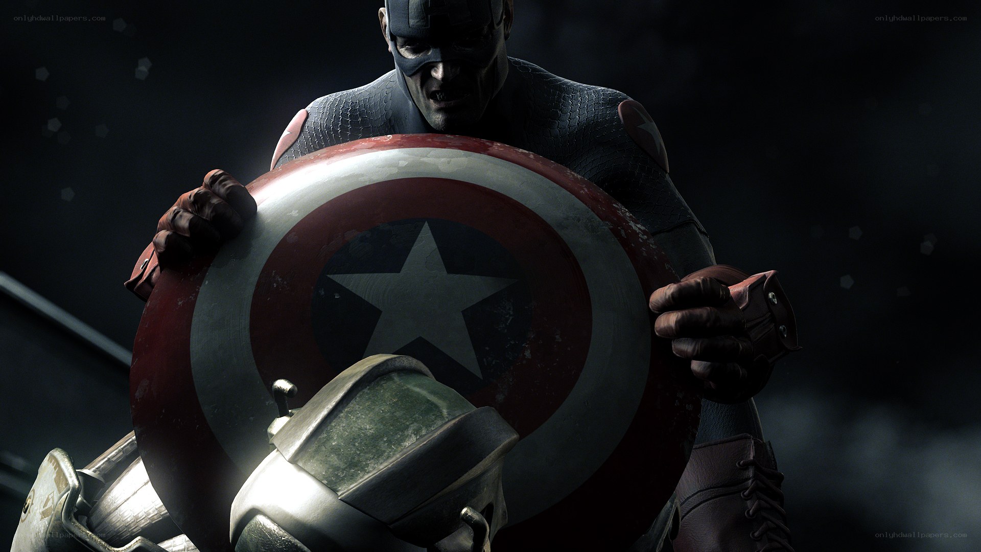 Captain America in combat