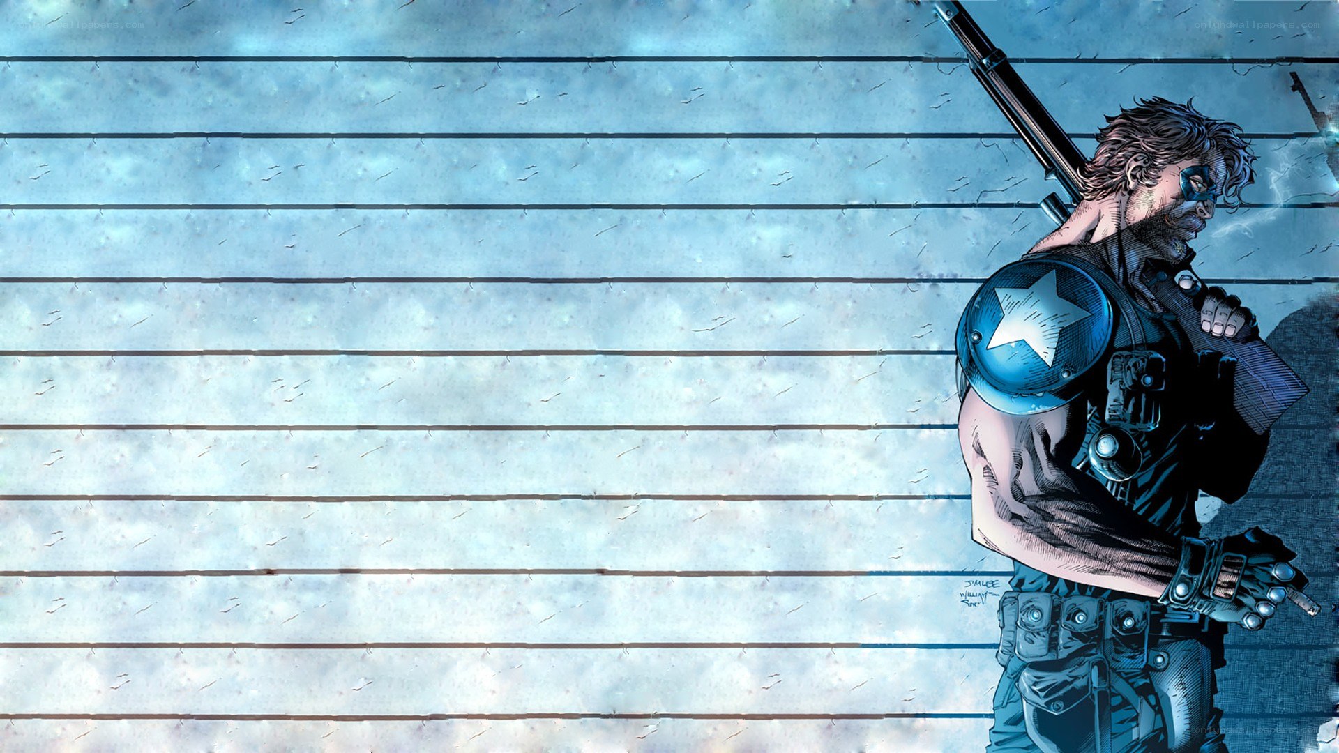 Captain America in combat