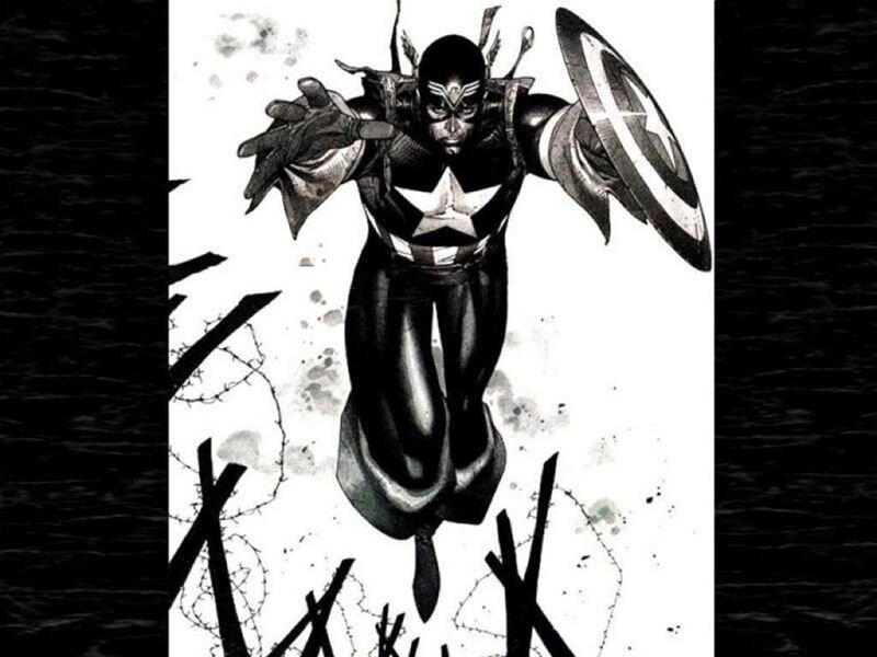 Captain America in Combat — Black