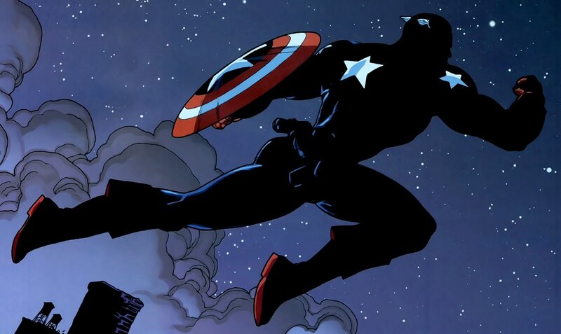 Captain America in flight