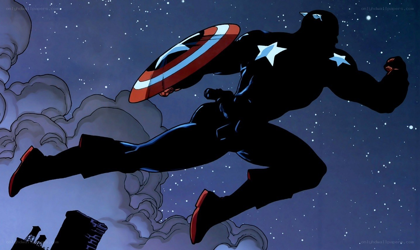Captain America in flight