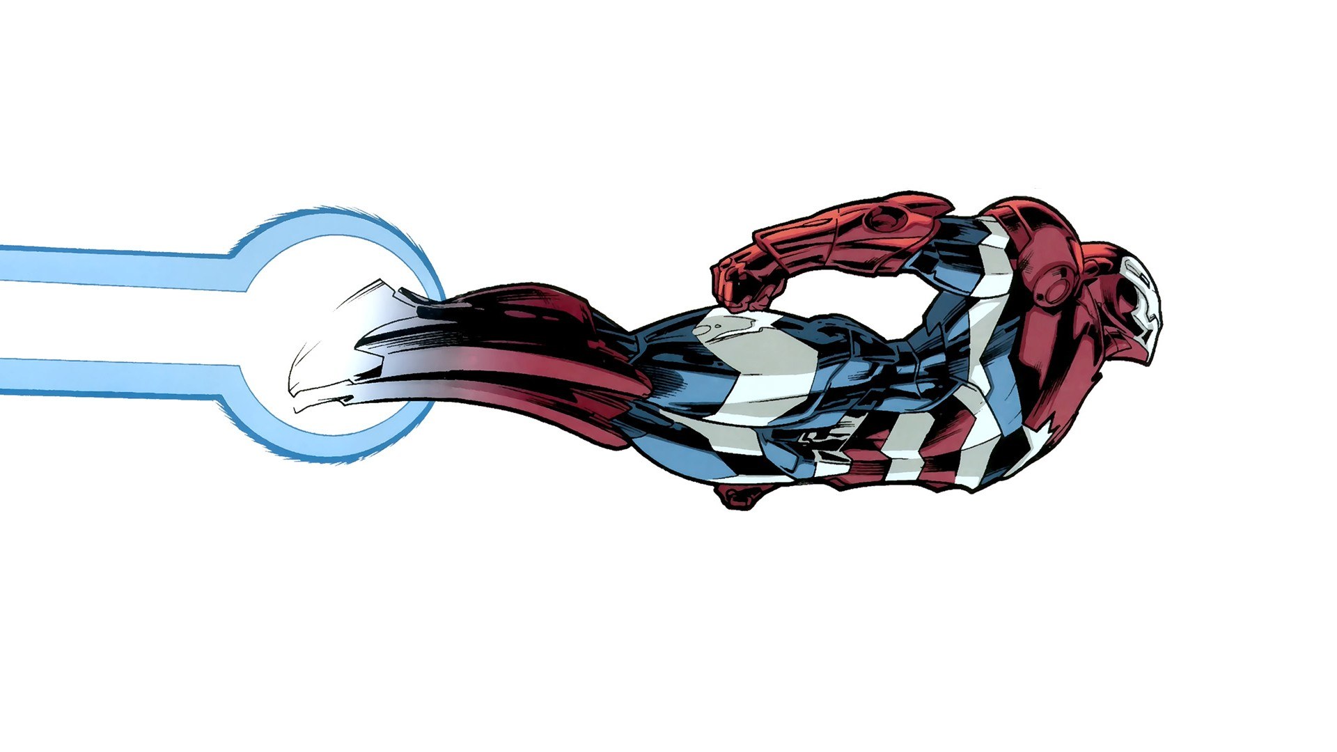 Captain America in flight