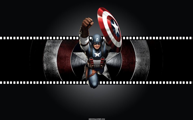 Captain America in Flight — Black