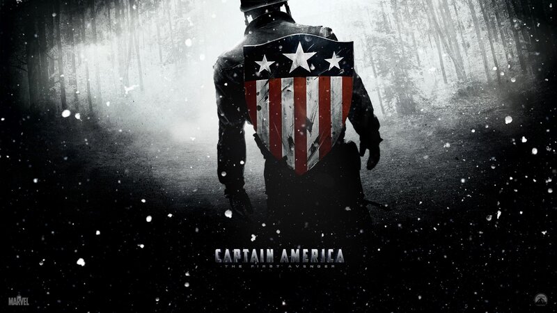 Captain America in Forest — Black, Dramatic