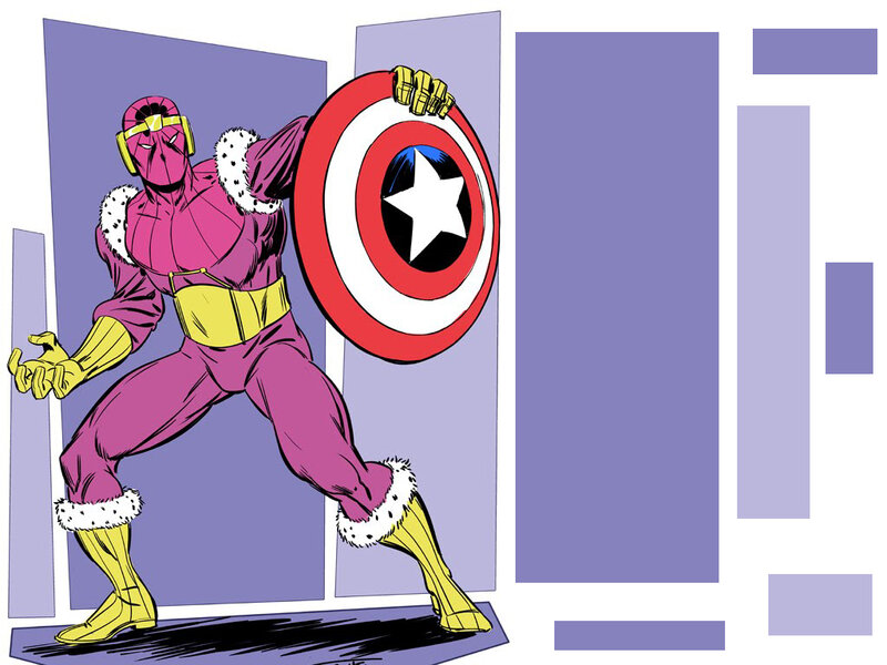 Captain America in Purple Suit