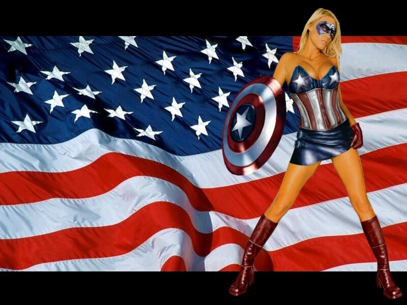 Captain America-inspired woman