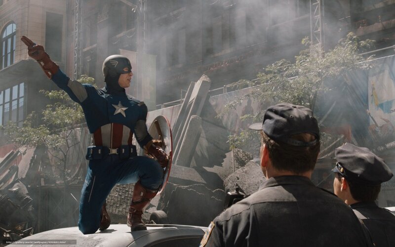 Captain America on a car