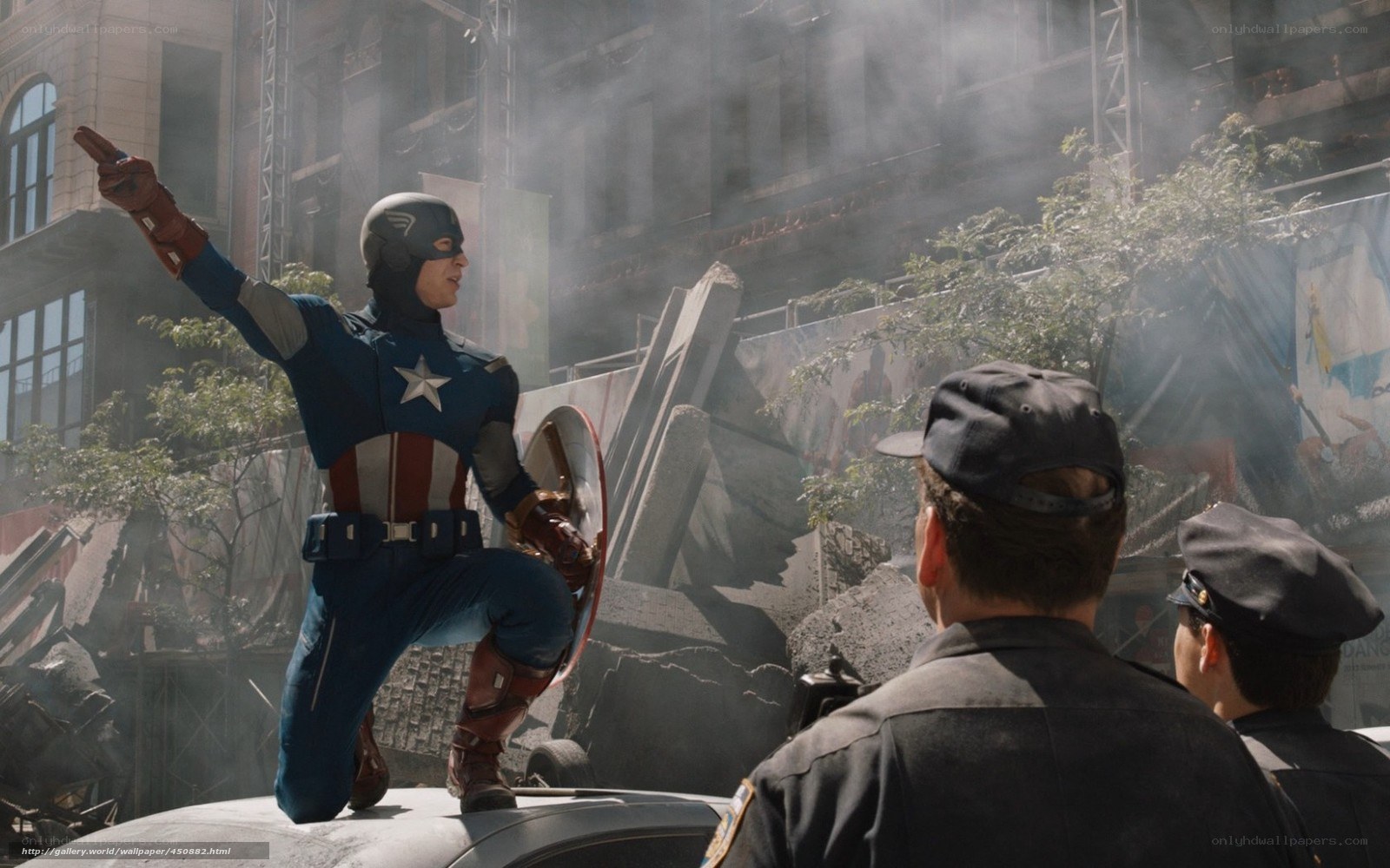 Captain America on a car