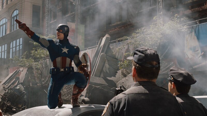 Captain America on Car — Blue