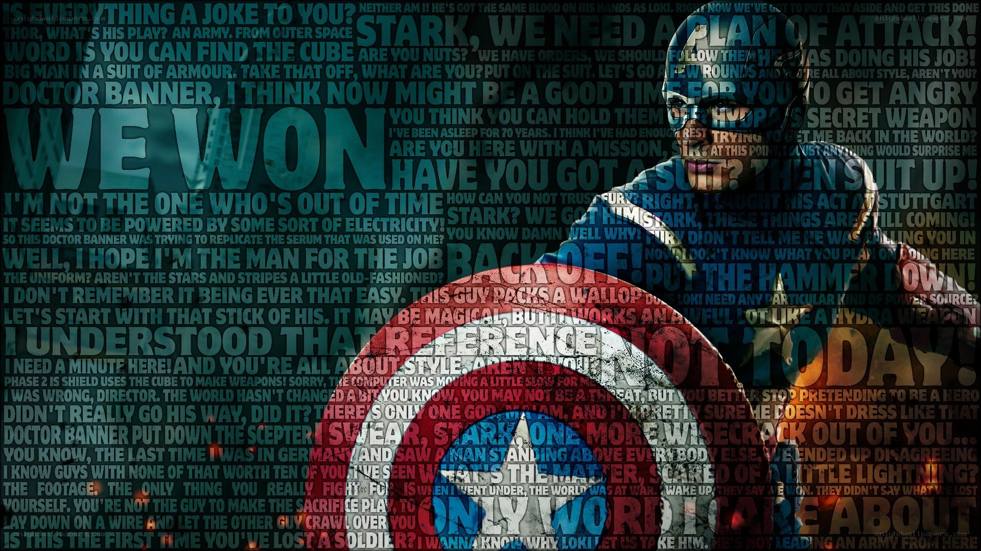 Captain America quote collage