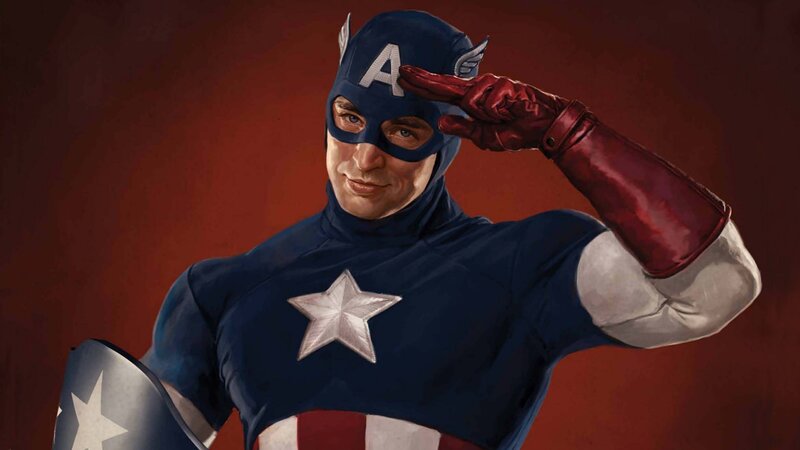 Captain America saluting