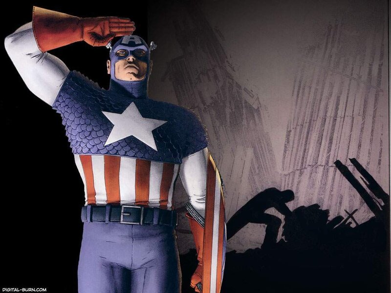 Captain America saluting