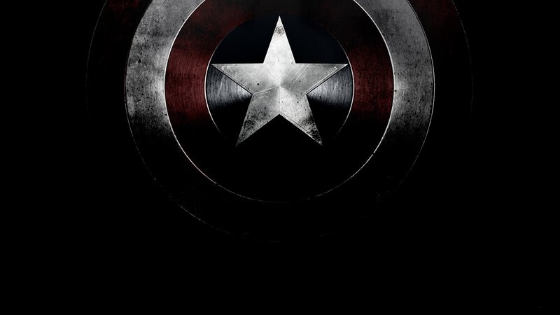 Captain America Shield — Black, Dramatic, Digital Art, Star
