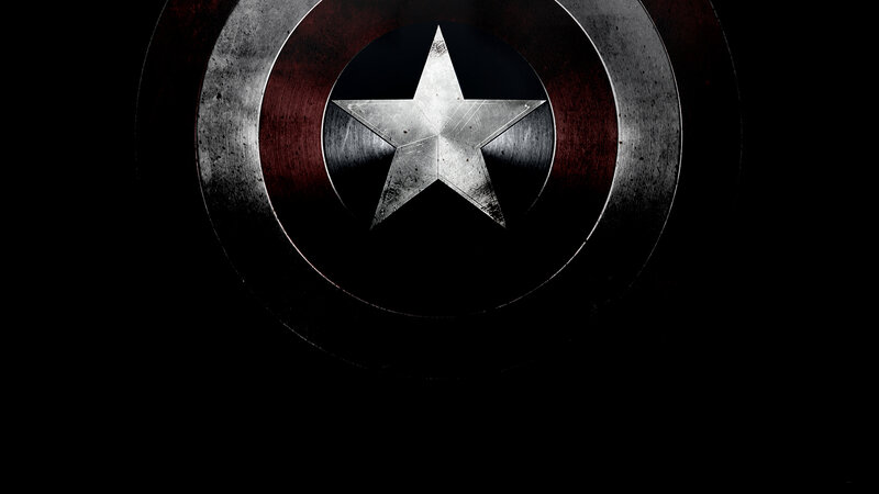 Captain America Shield — Black, Dramatic, Digital Art