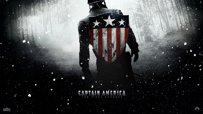 Captain America Shield — Black, Dramatic, Winter, Digital Art