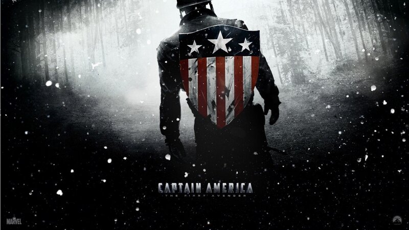 Captain America Shield — Black, Dramatic, Winter
