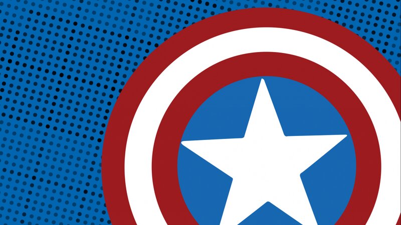 Captain America Shield — Blue, Bold, Comic