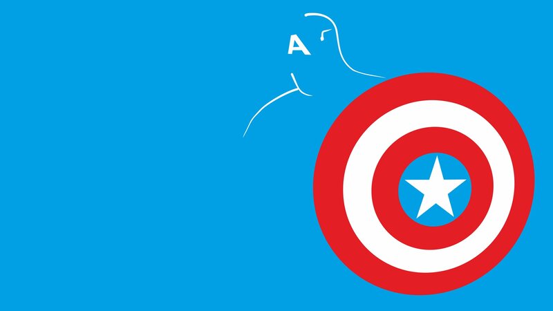 Captain America Shield — Blue, Bold, Vector Art, Silhouette