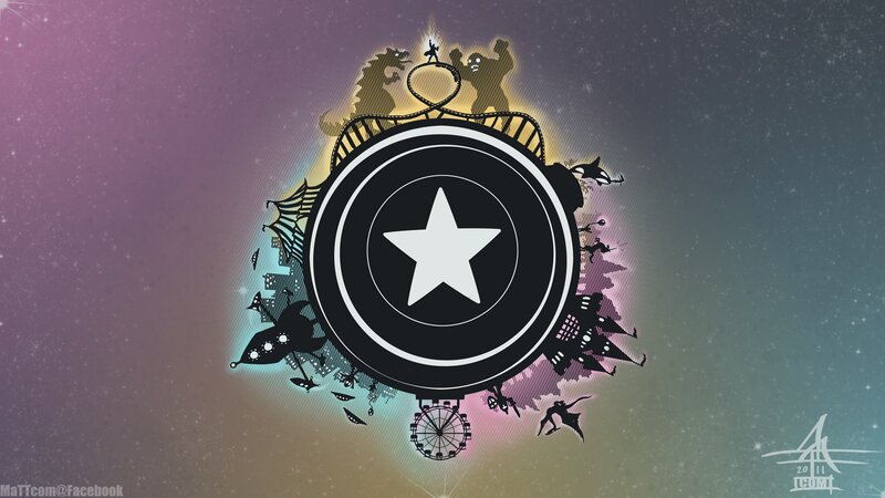 Captain America shield collage