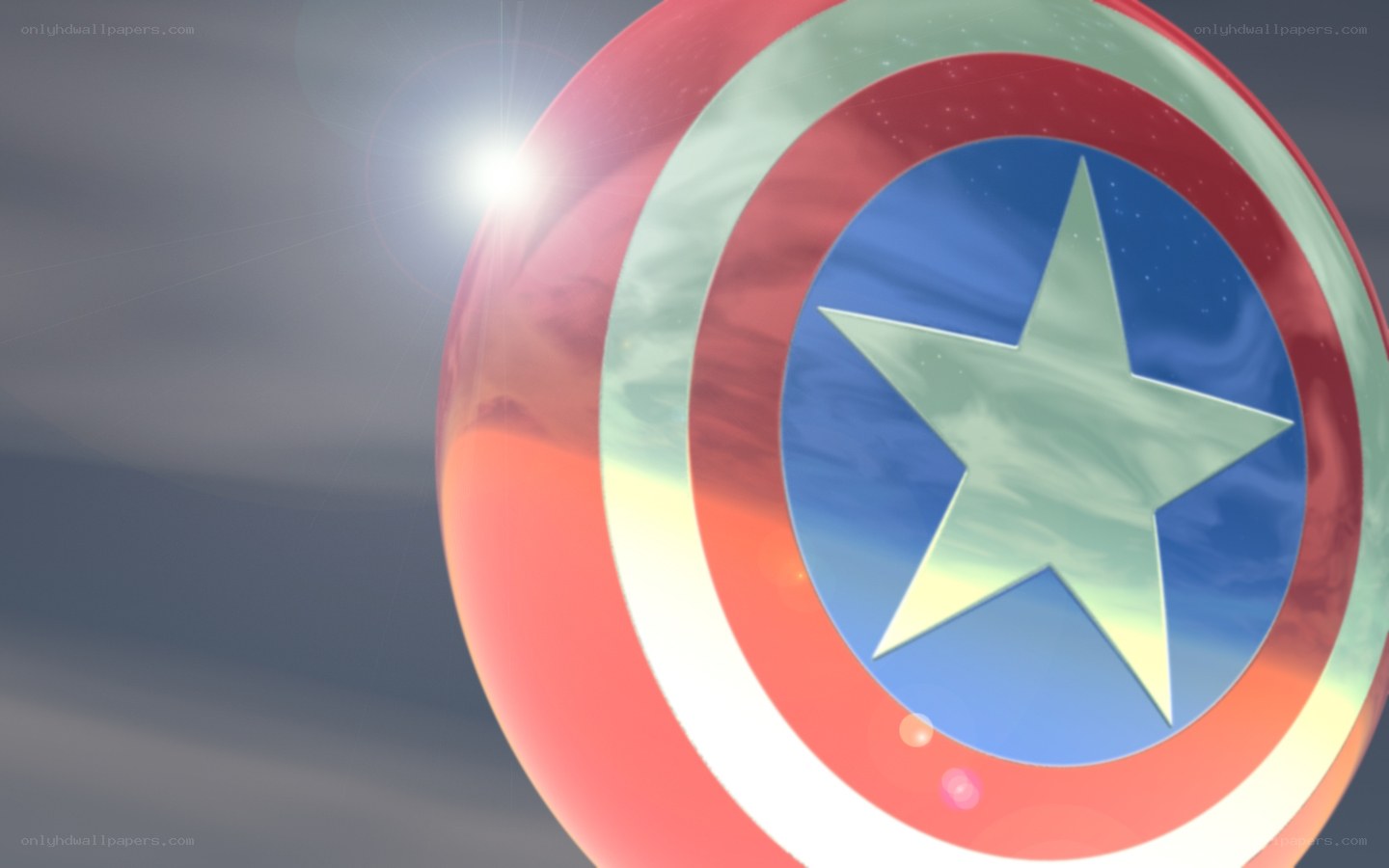 Captain America shield in sunlight