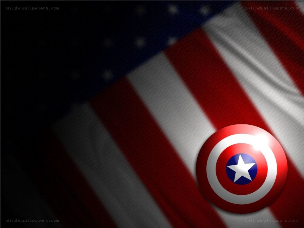 Captain America shield on flag