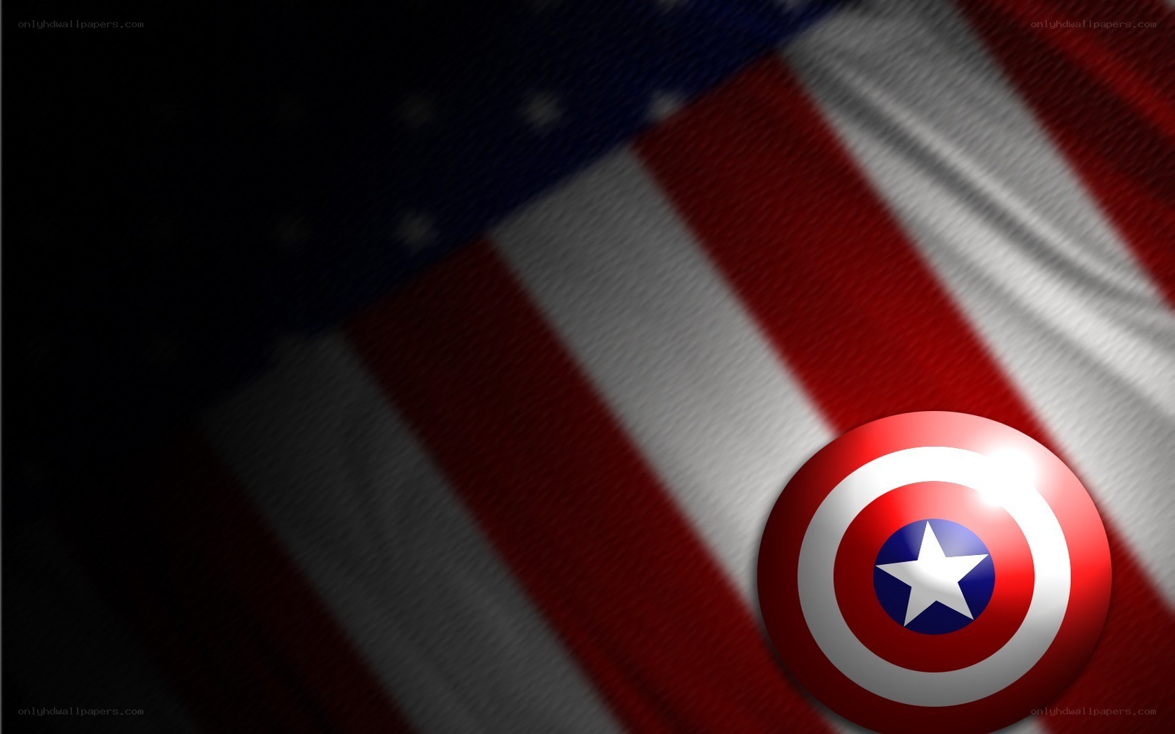 Captain America shield on flag
