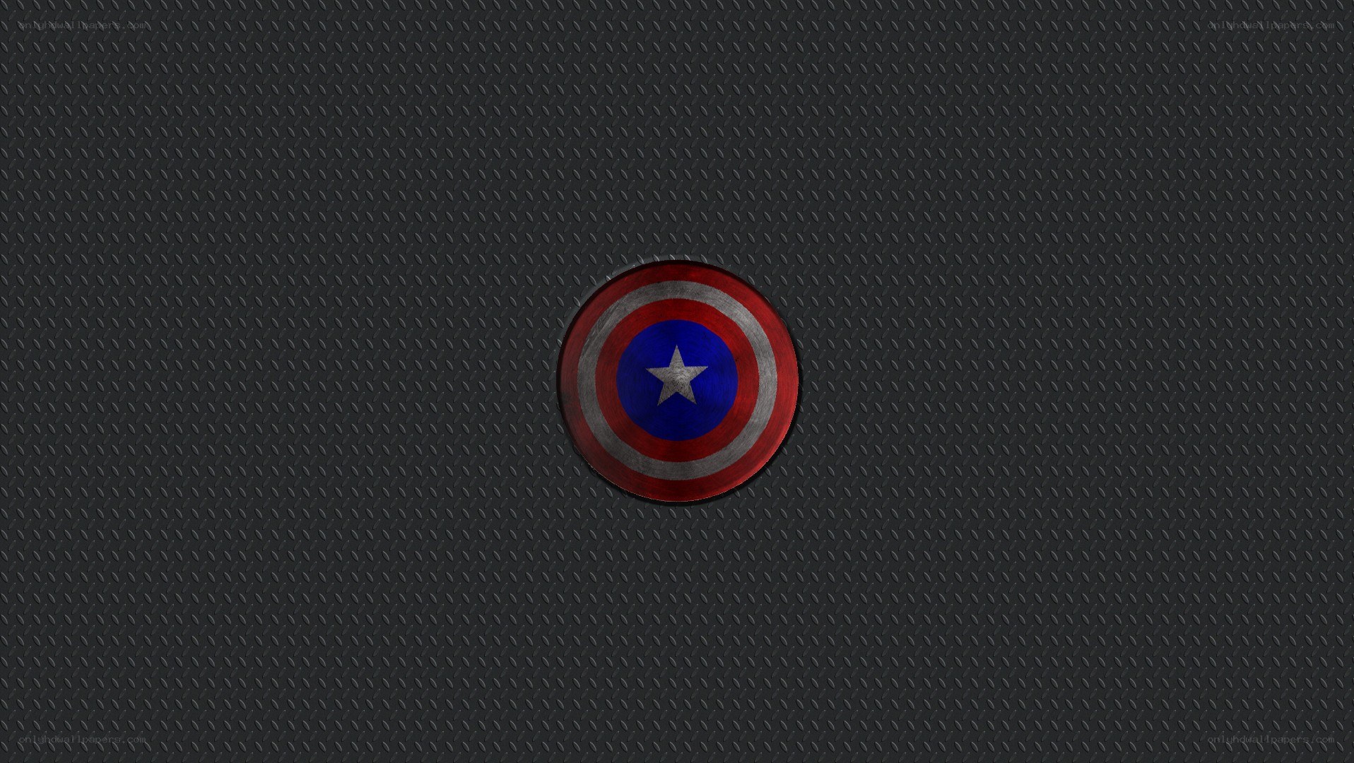 Captain America shield on metal