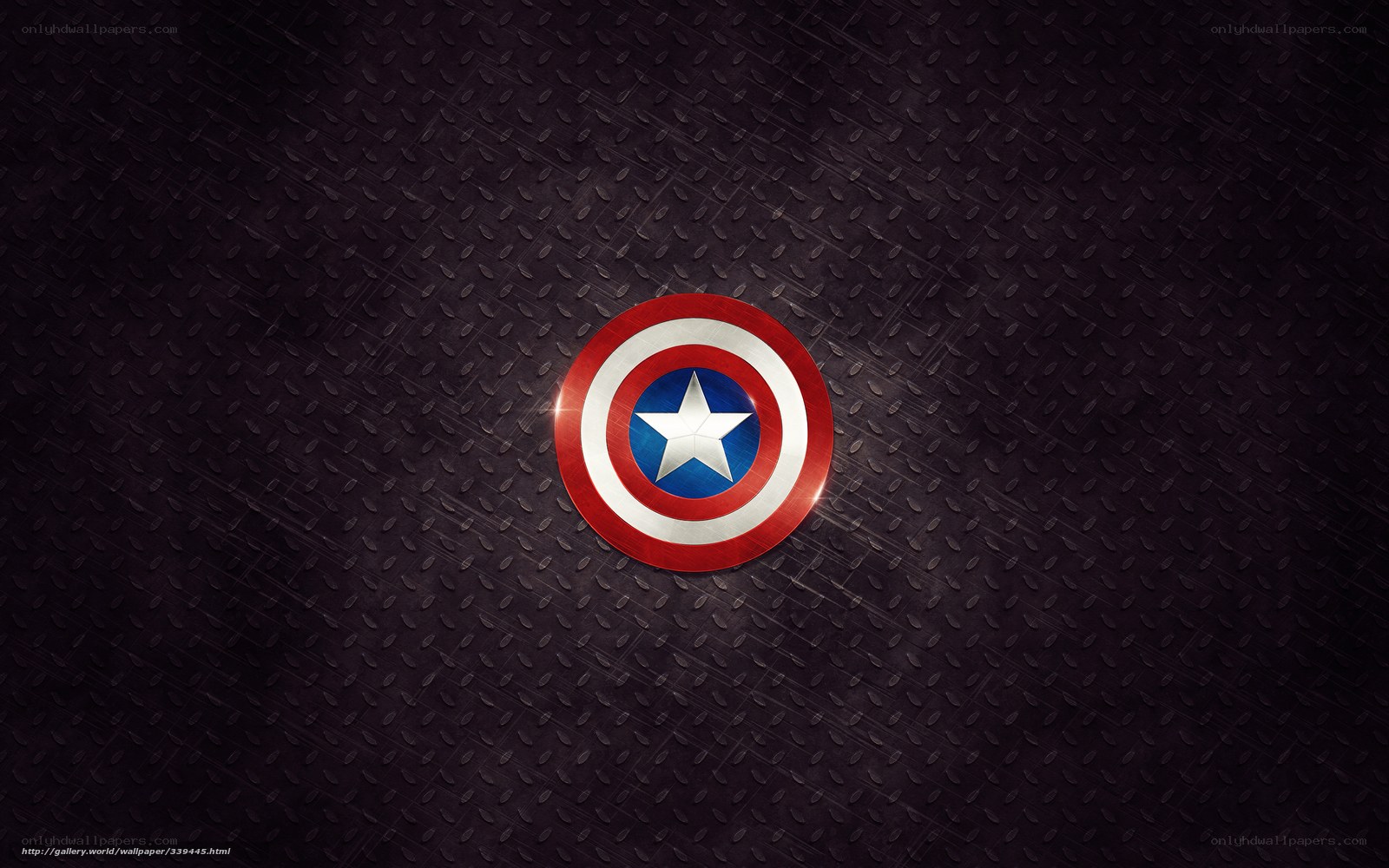 Captain America shield on metal