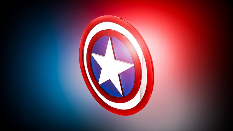 Captain America Shield — Red, Dramatic, 3d Render