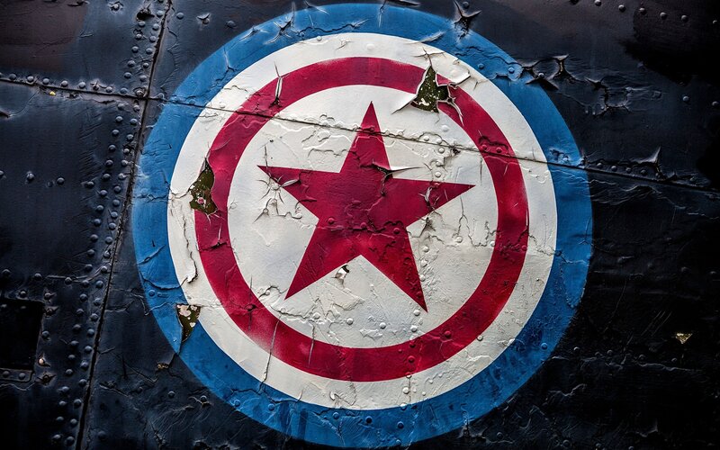 Captain America Shield — Red, Dramatic, Photograph, Metal Surface