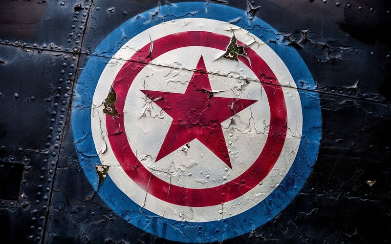 Captain America Shield — Red, Dramatic, Photograph