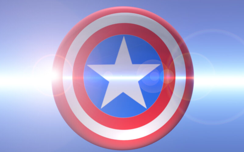 Captain America Shield — Red, Heroic, 3d Render