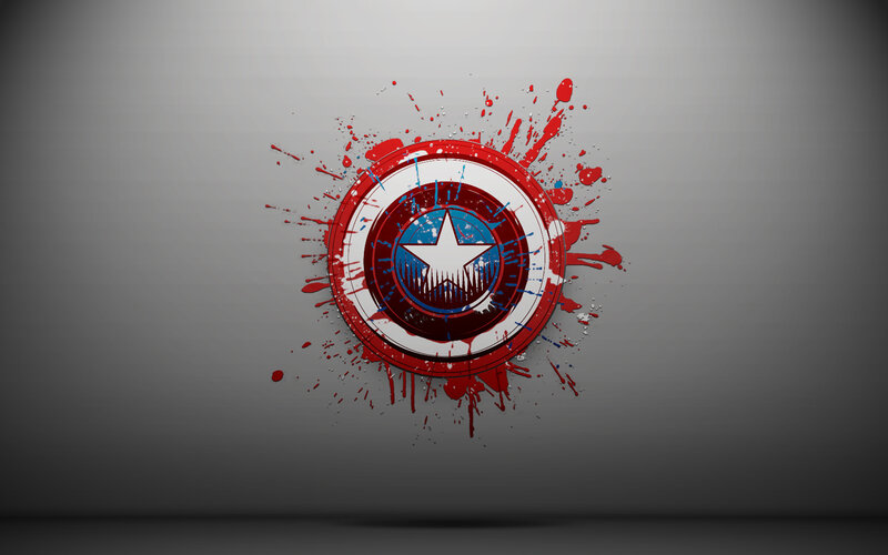 Captain America shield splatter