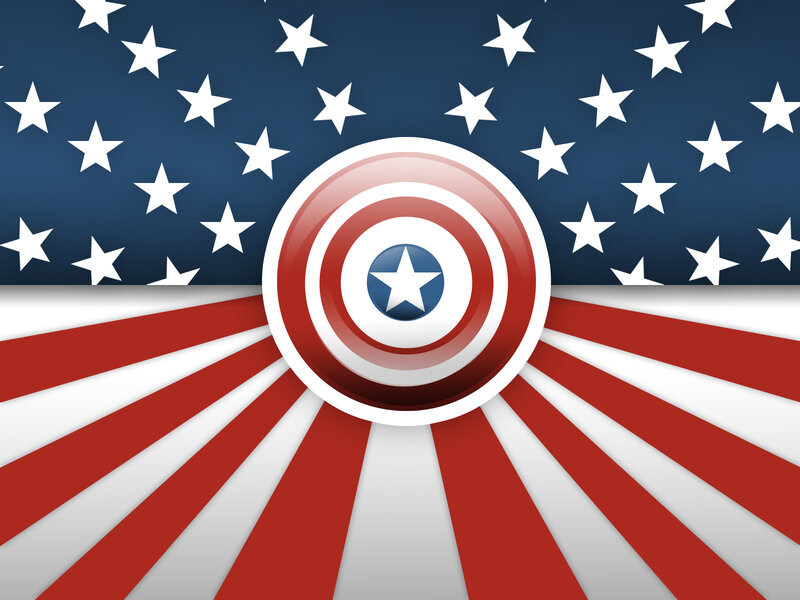 Captain America shield with American flag