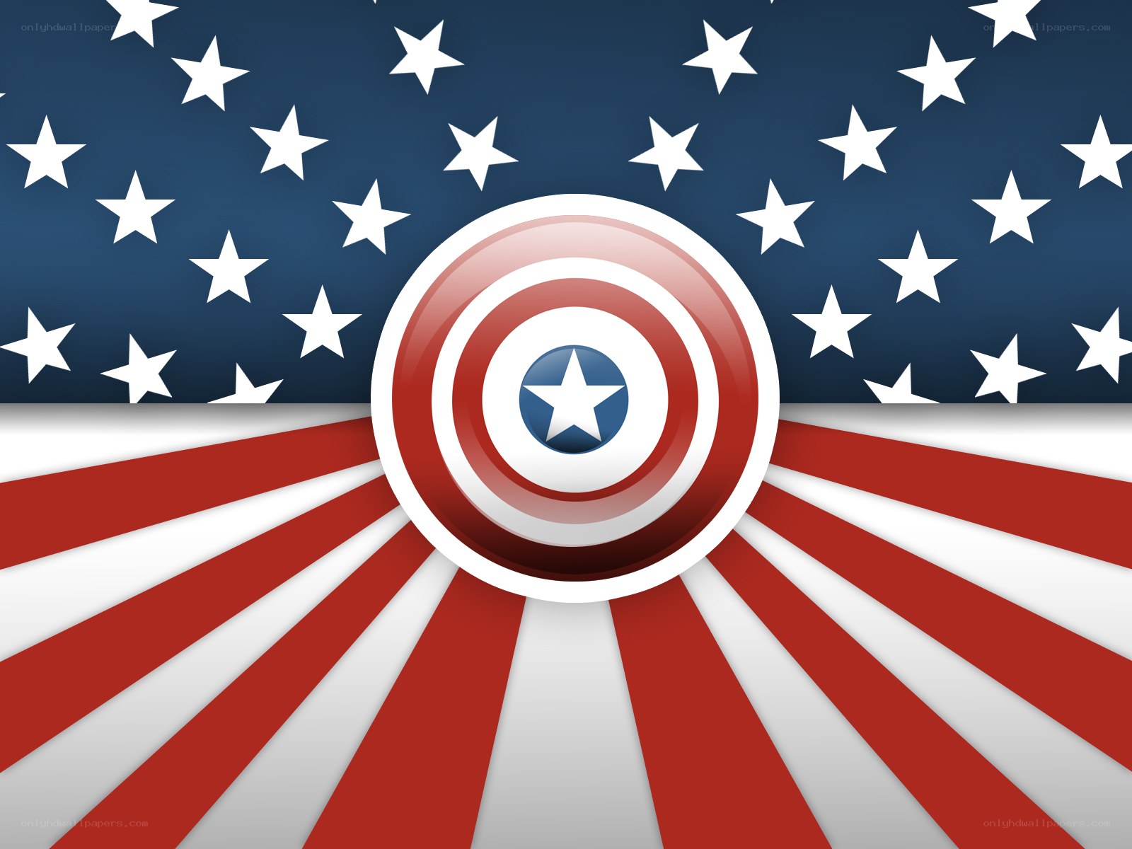 Captain America shield with American flag