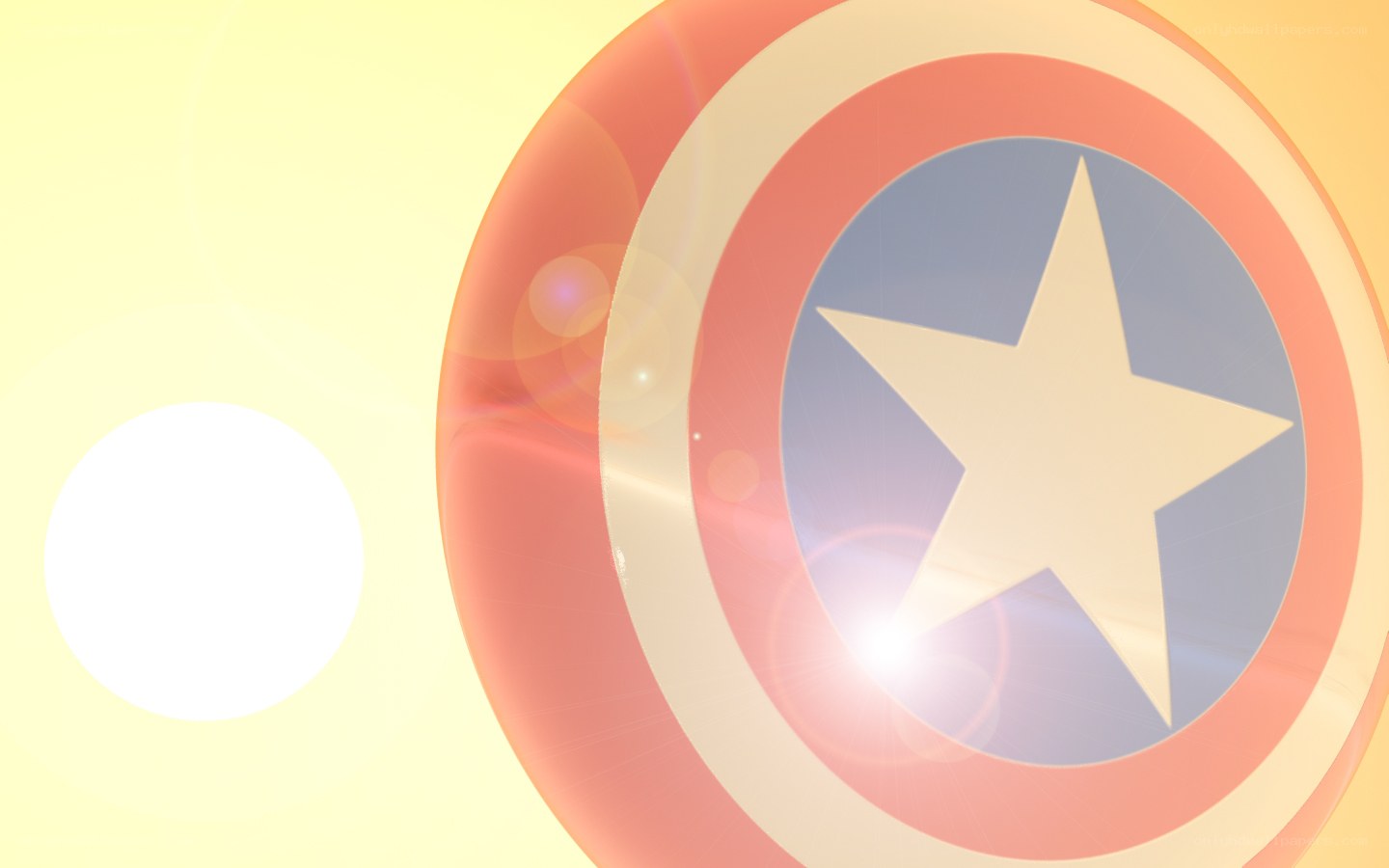 Captain America shield with lens flare