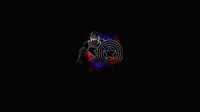 Captain America Silhouette — Black, Dramatic