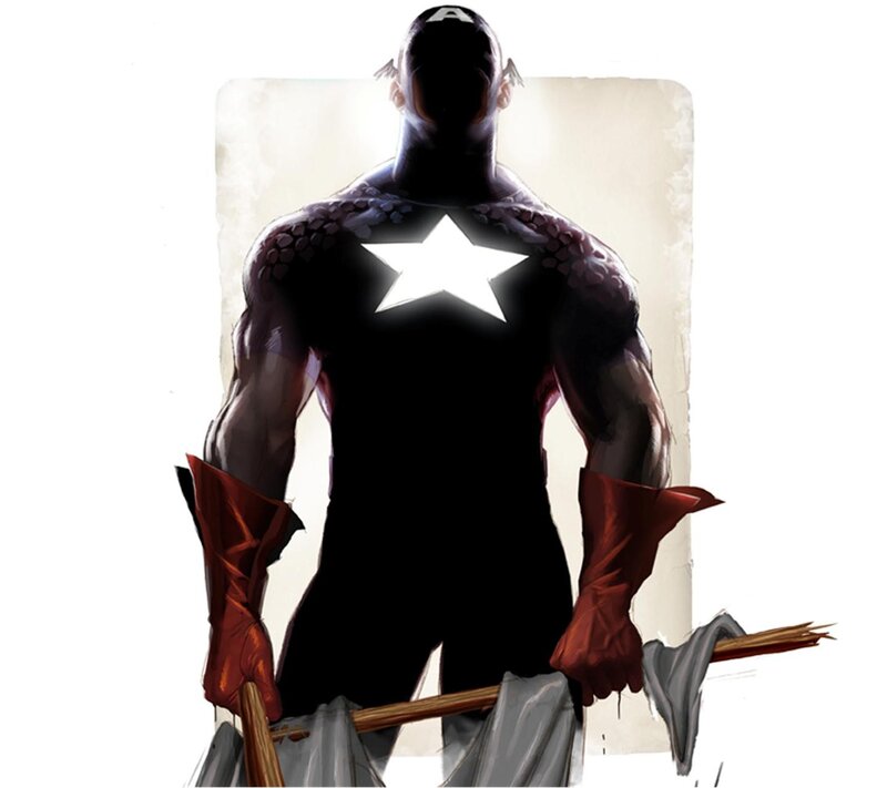 Captain America Silhouette — Black