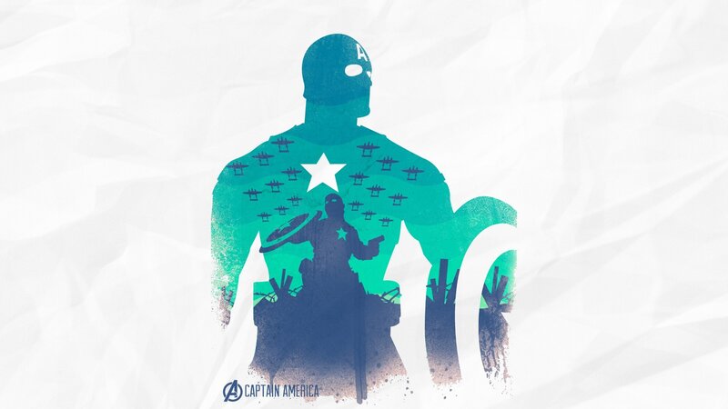 Captain America Silhouette — Teal