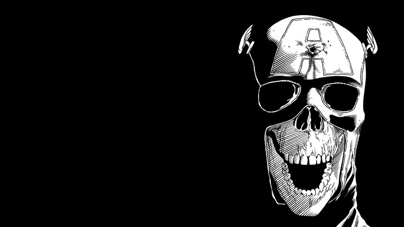 Captain America skull illustration