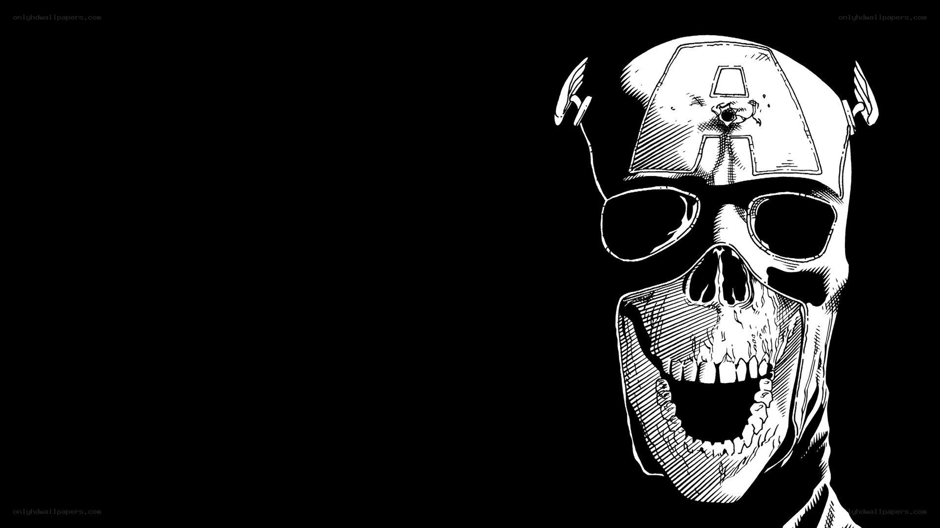 Captain America skull illustration