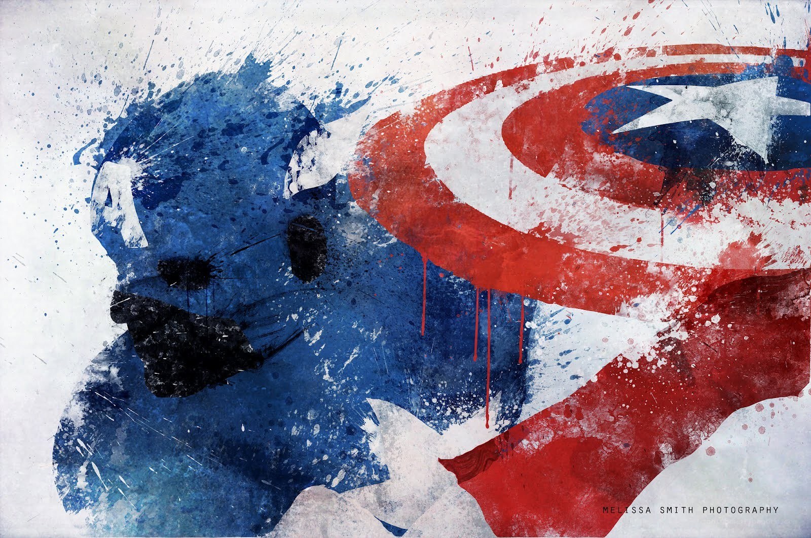 Captain America splatter art