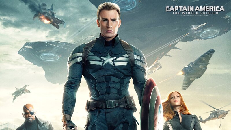 Captain America Standing — Blue, Dramatic, Photograph
