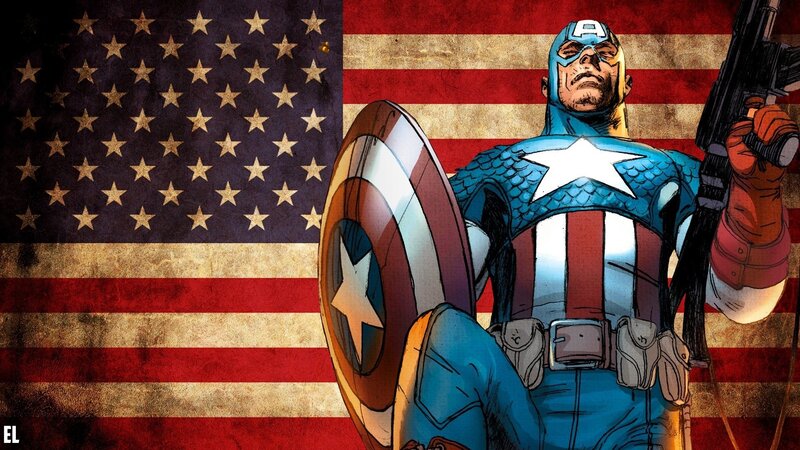 Captain America Standing — Red, Patriotic