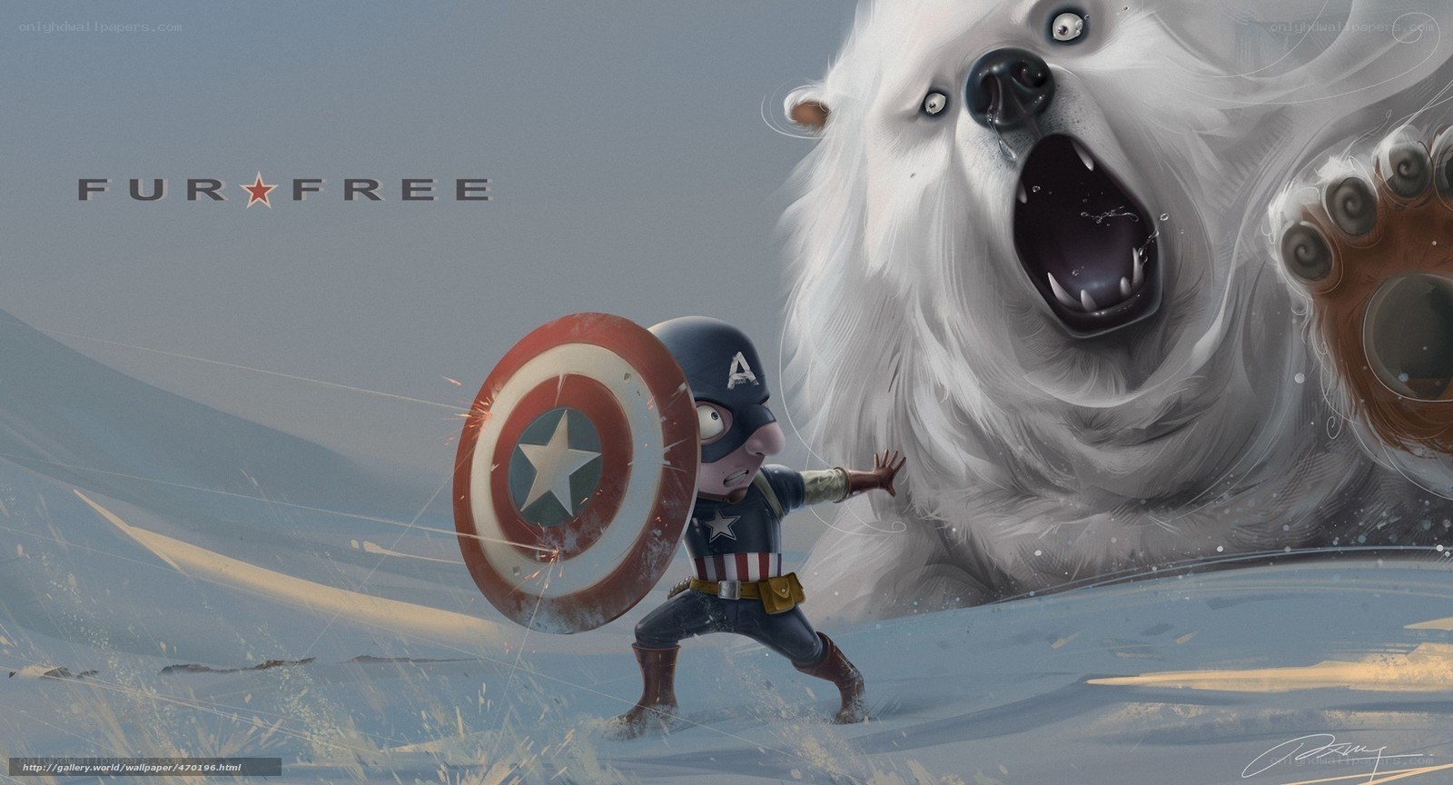 Captain America vs polar bear