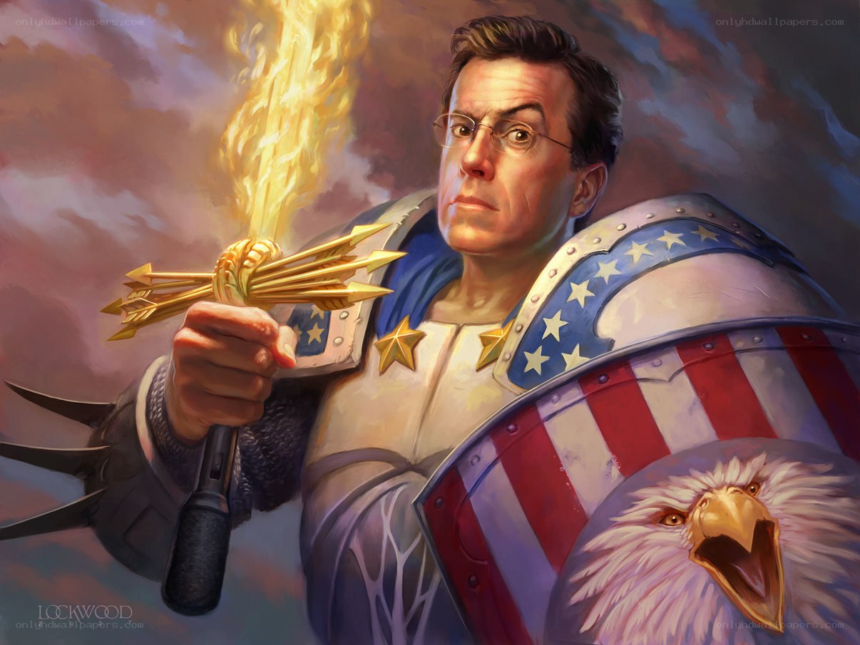 Captain America with a torch