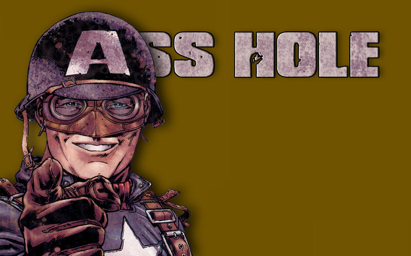 Captain America with 'Asshole' text