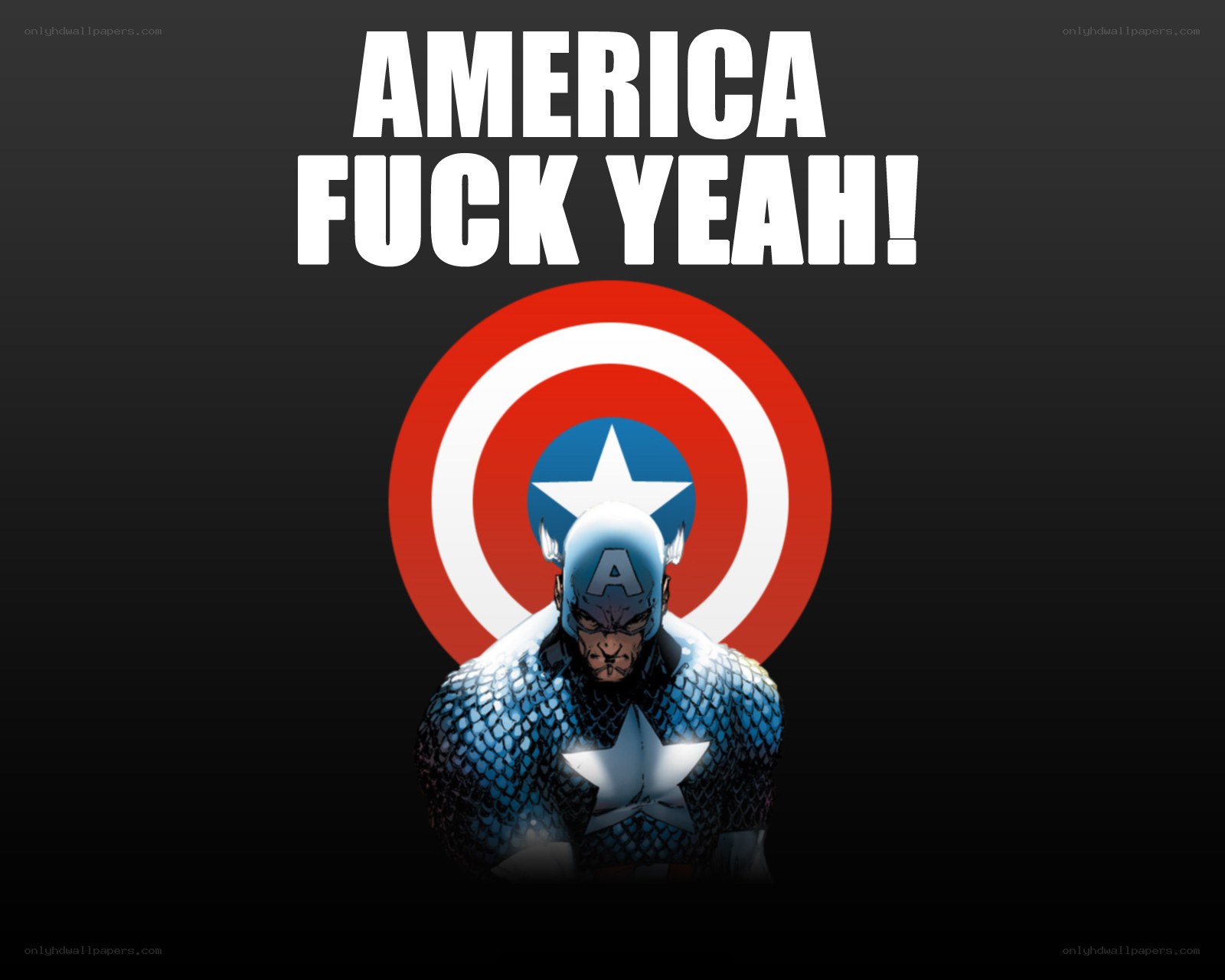 Captain America with bold text